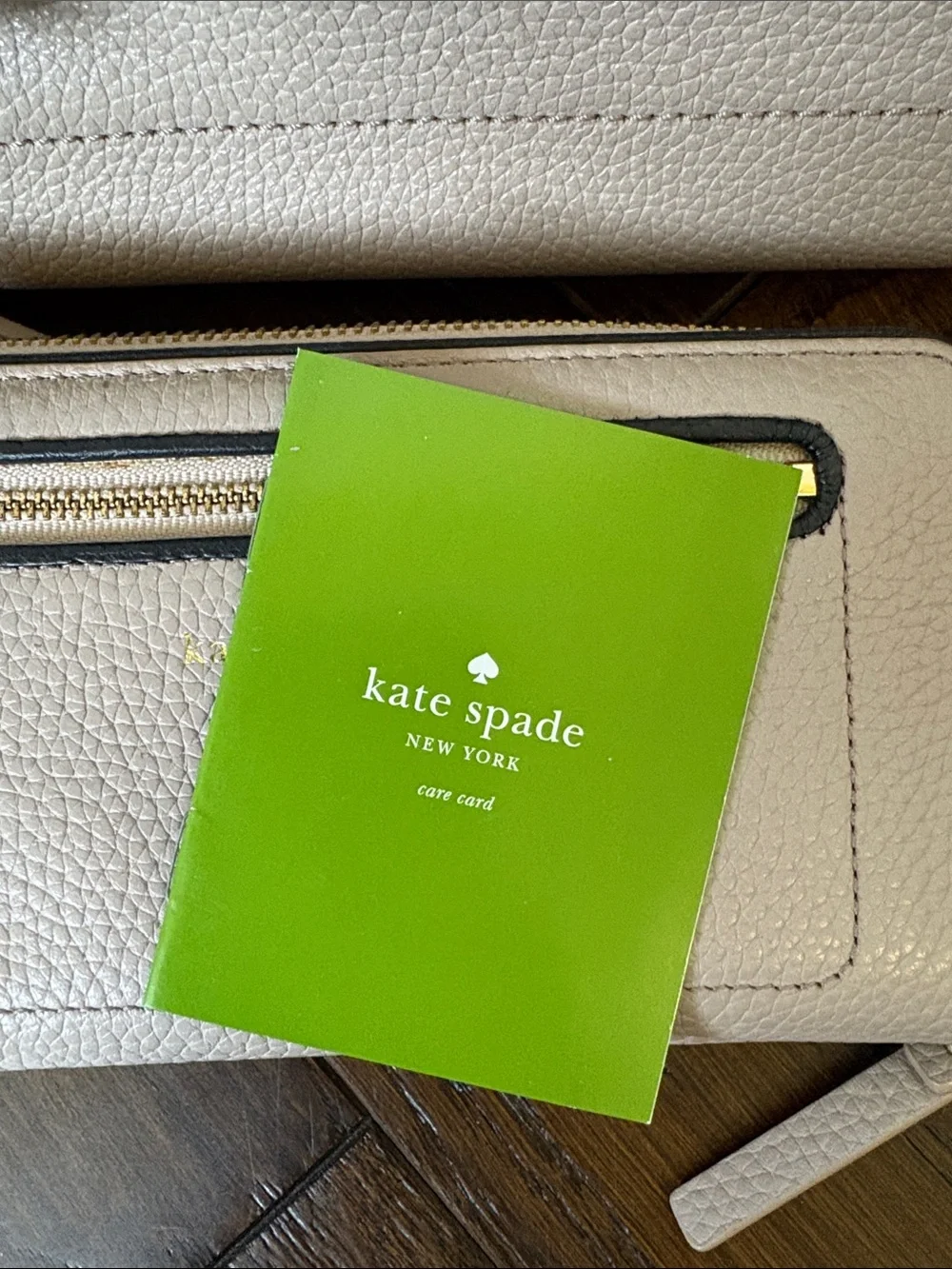 kate spade Blush Beige Leather Crossbody and Wallet Set with Black Trim